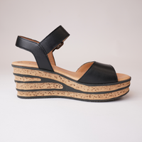 Pina Black Leather Sandals