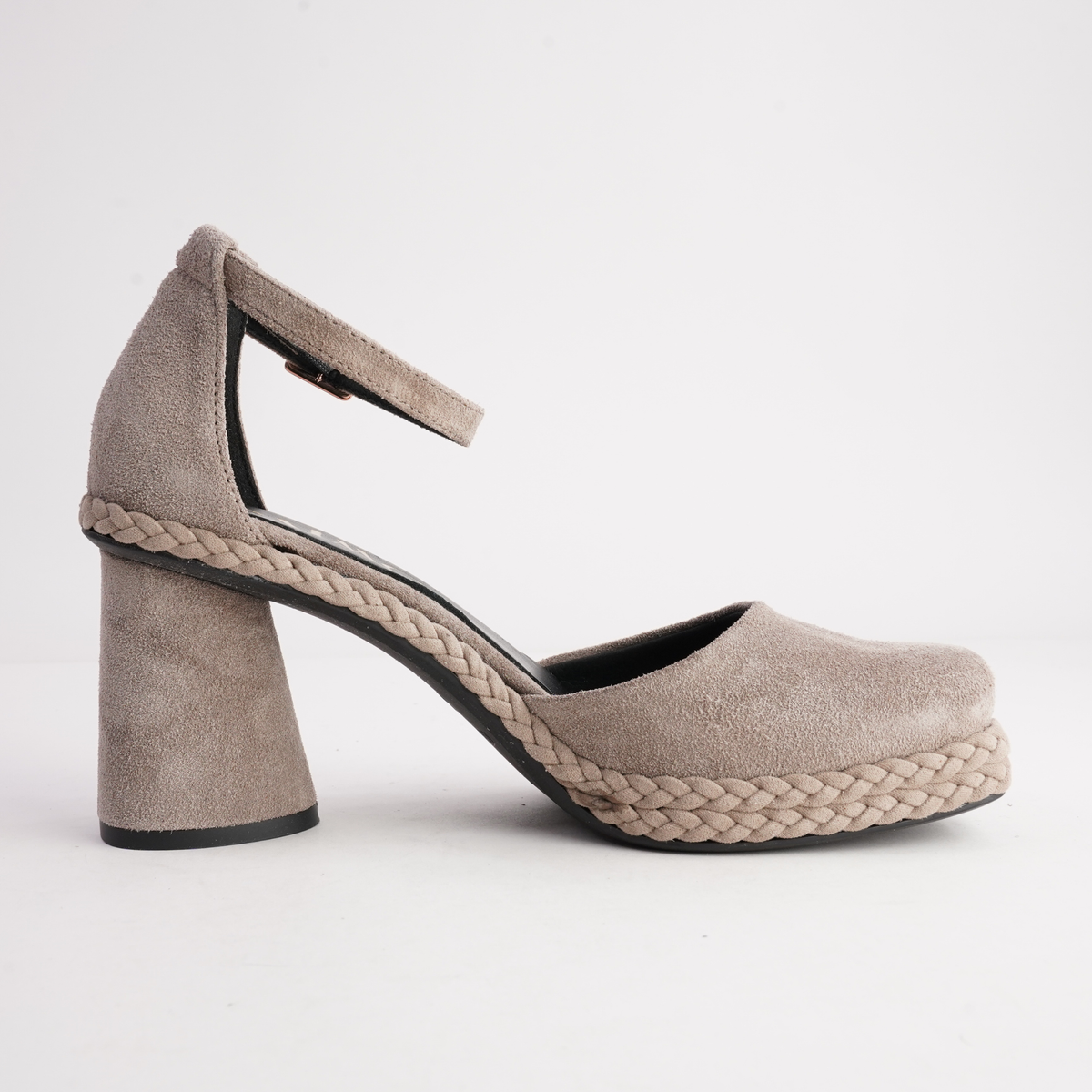 Eldon Taupe Nubuck Leather Heels - GAIMO | Shouz
