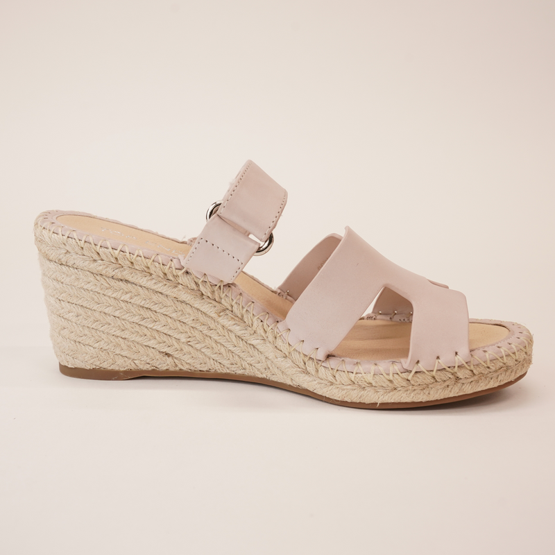 Goran Nude Leather Espadrille Wedges