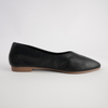Celeste Black Leather Ballet Flats