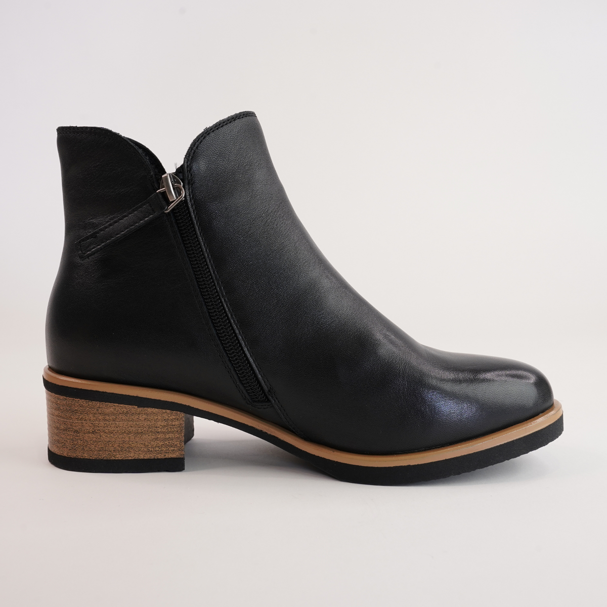 Dolomite Black Leather Ankle Boots - BRESLEY | Shouz