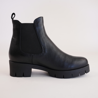 Hampy Black Leather Ankle Boots