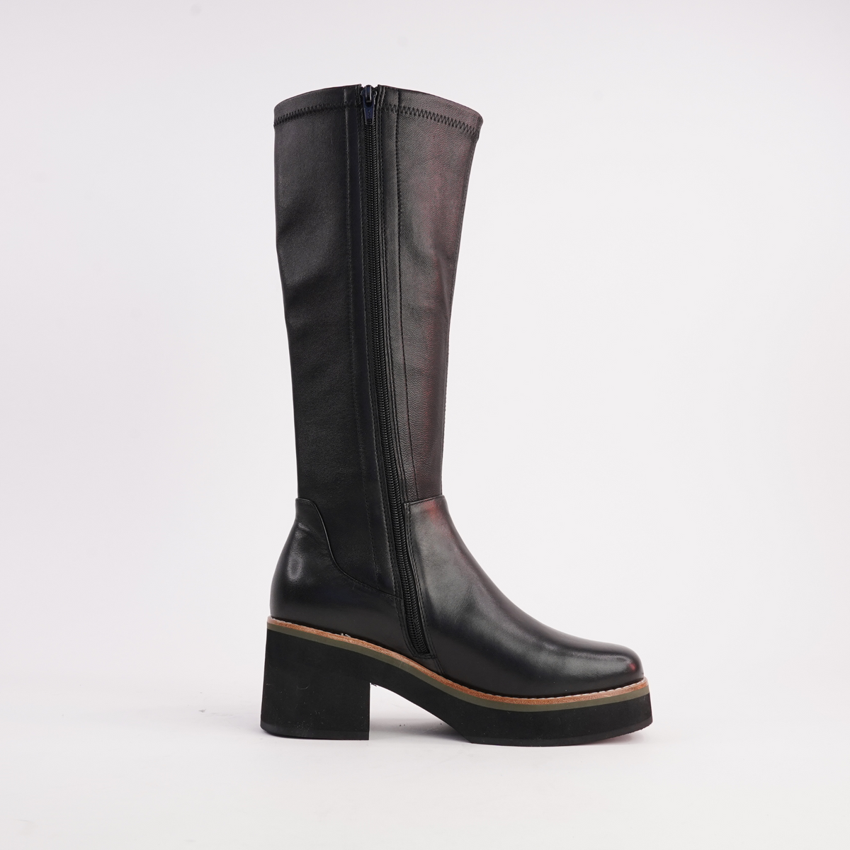 Bellame Black Leather Knee High Boots - TAMARA LONDON | Shouz