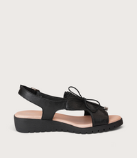 Malika Black Leather Sandals