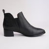 Anexia Black Croc Leather Ankle Boots