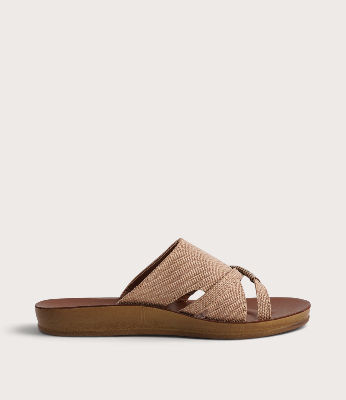 Bride Caramel Raffia Slides