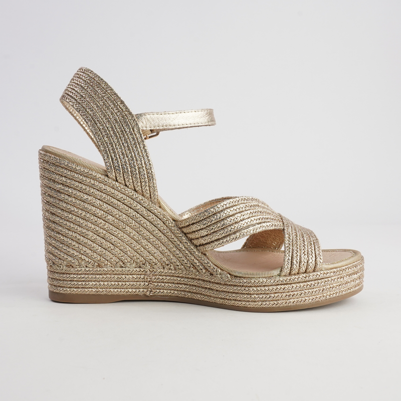 Emarson Gold Rope Espadrille Wedges