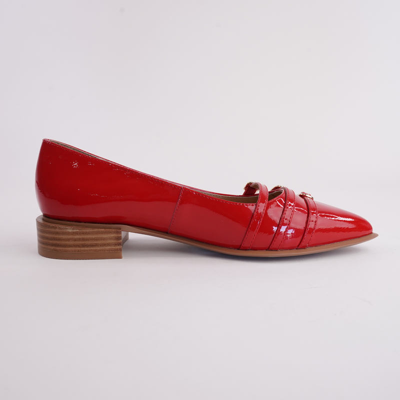 Eliora Red Patent Leather Flats