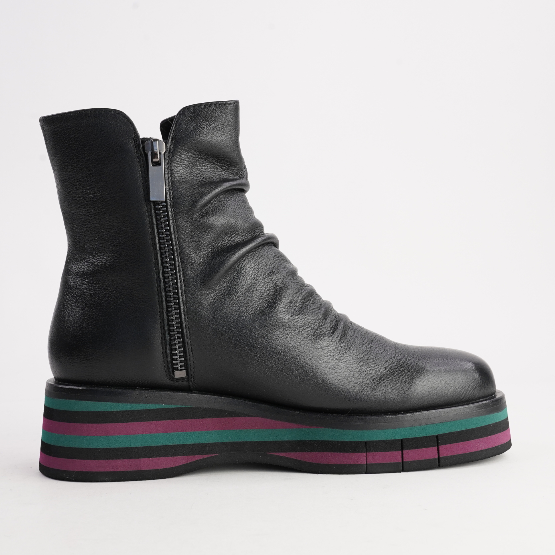 Ganni Black Leather/ Forest and Black Sole Boots - DJANGO AND JULIETTE | Shouz