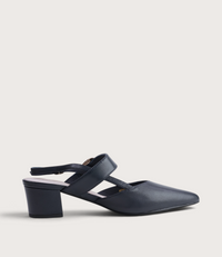 Asten Navy Leather Heels