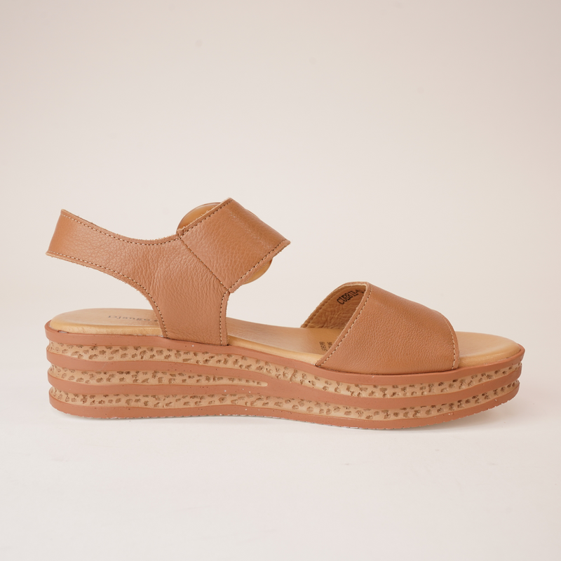 Cubbie Dark Tan Leather Sandals