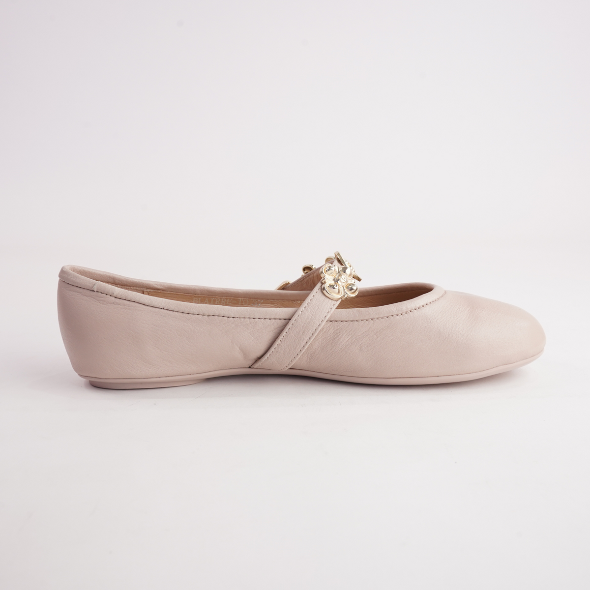 Blairre Nude Leather Ballet Flats - TOP END | Shouz