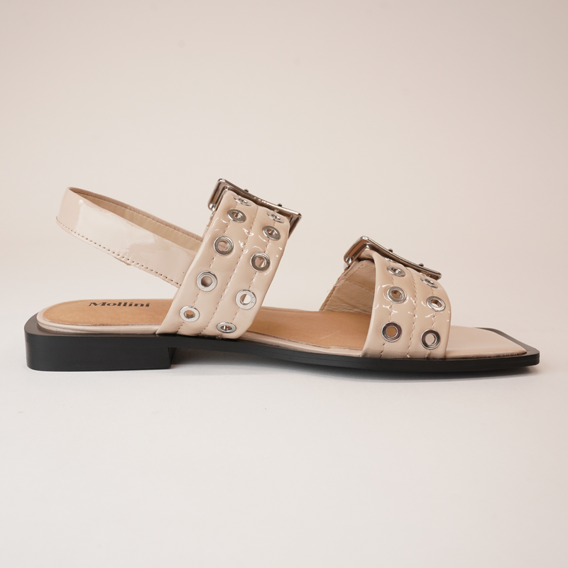 Savina Latte Patent Leather Sandals