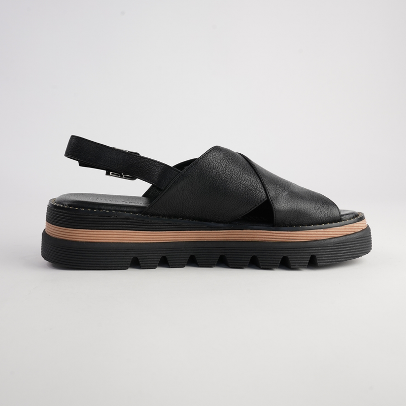 Sasi Black Leather Sandals