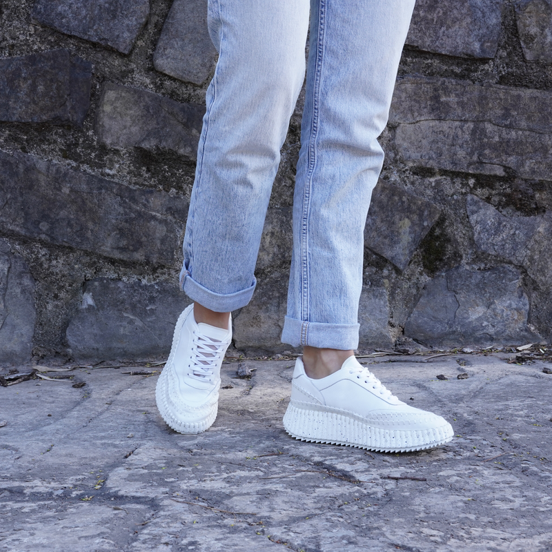 Cobus White Leather Sneakers