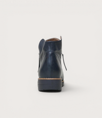 Ohmy Navy/ Navy Leather Ankle Boots
