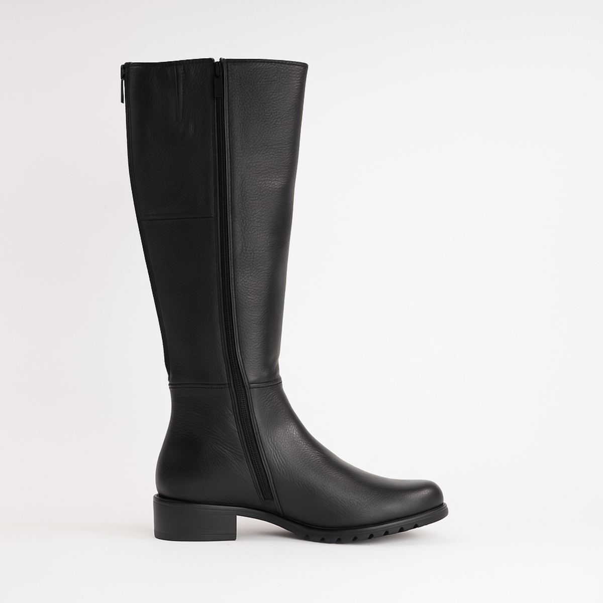 Chiara 01 Black Leather Knee High Boots