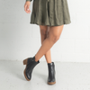 Gem Black Leather Ankle Boots