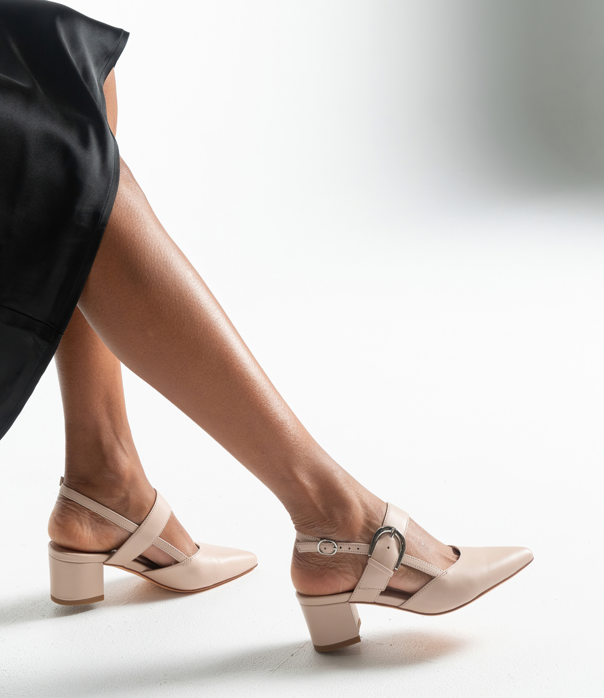 Asten Nude Leather Heels - TOP END | Shouz