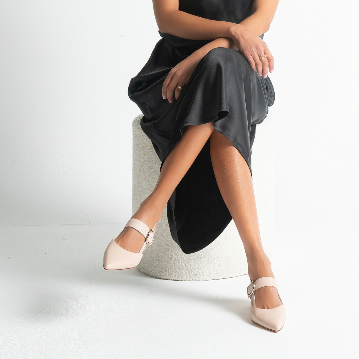 Asten Nude Leather Heels - TOP END | Shouz