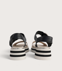 Harlows Milk/ Black Leather Sandals