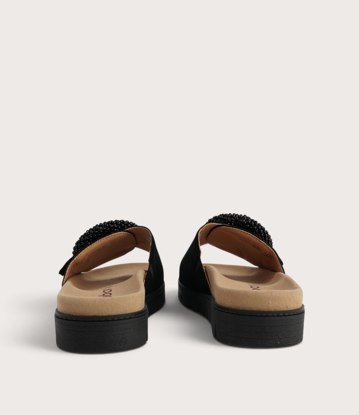 Lucille Black Suede Slides