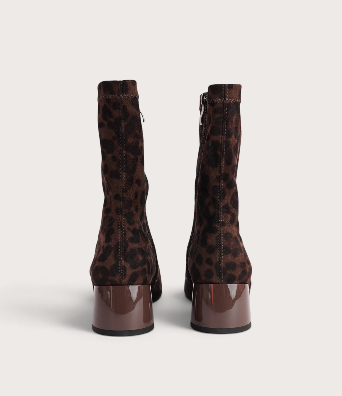 June Brown Leopard Stretch Ankle Boots