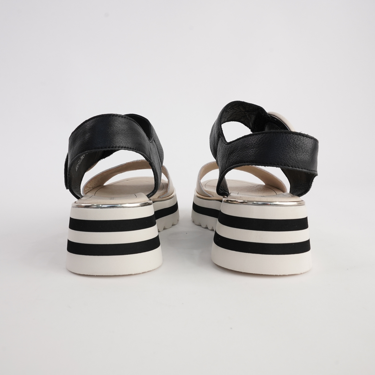 Harlows Milk/ Black Leather Sandals - DJANGO AND JULIETTE | Shouz