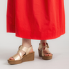 Thelma Champagne Leather Wedges