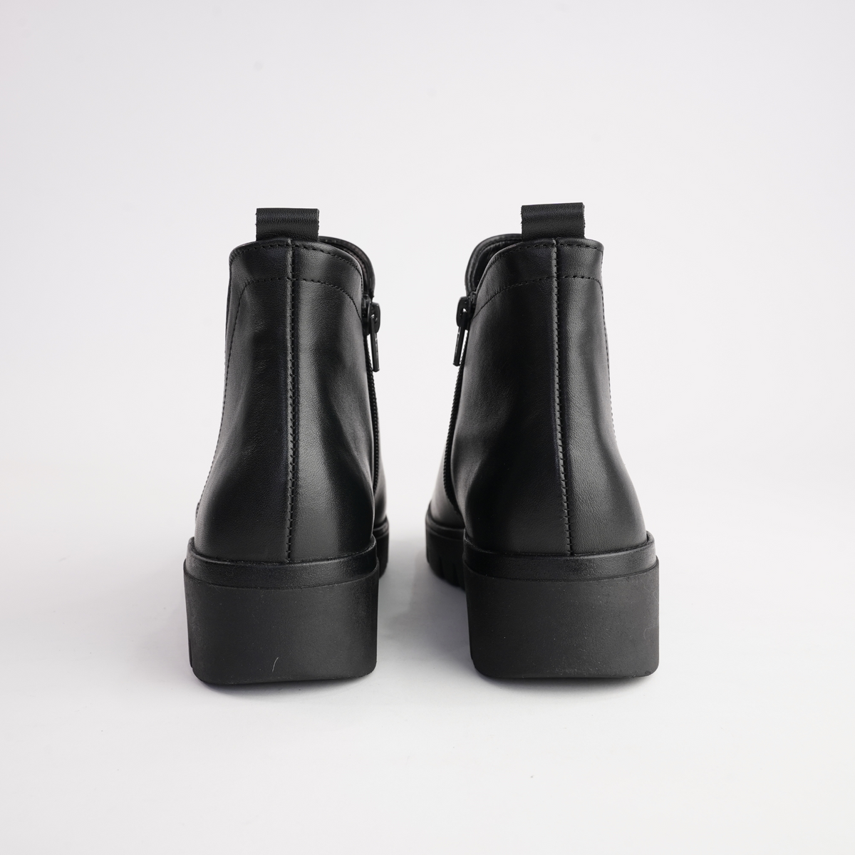Gertie Black Leather Ankle Boots - GABOR | Shouz