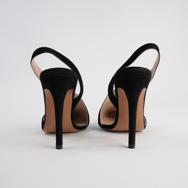 Serena Black Suede Heels