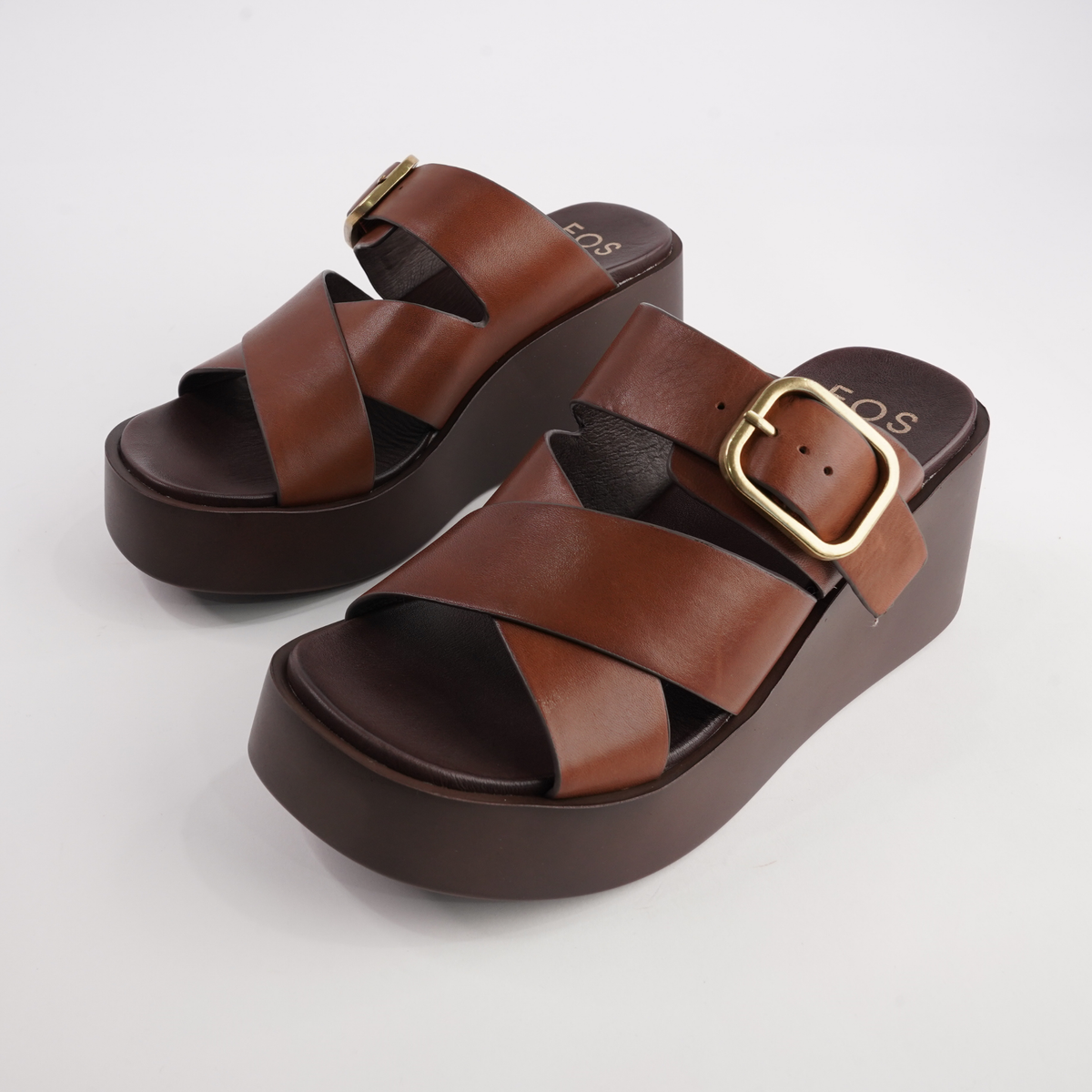 Aris Brandy Leather Wedges