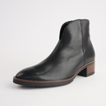 Jacky Black Leather Ankle Boots