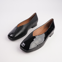 Paydes Black Patent/ Black Leather Flats - DJANGO AND JULIETTE | Shouz