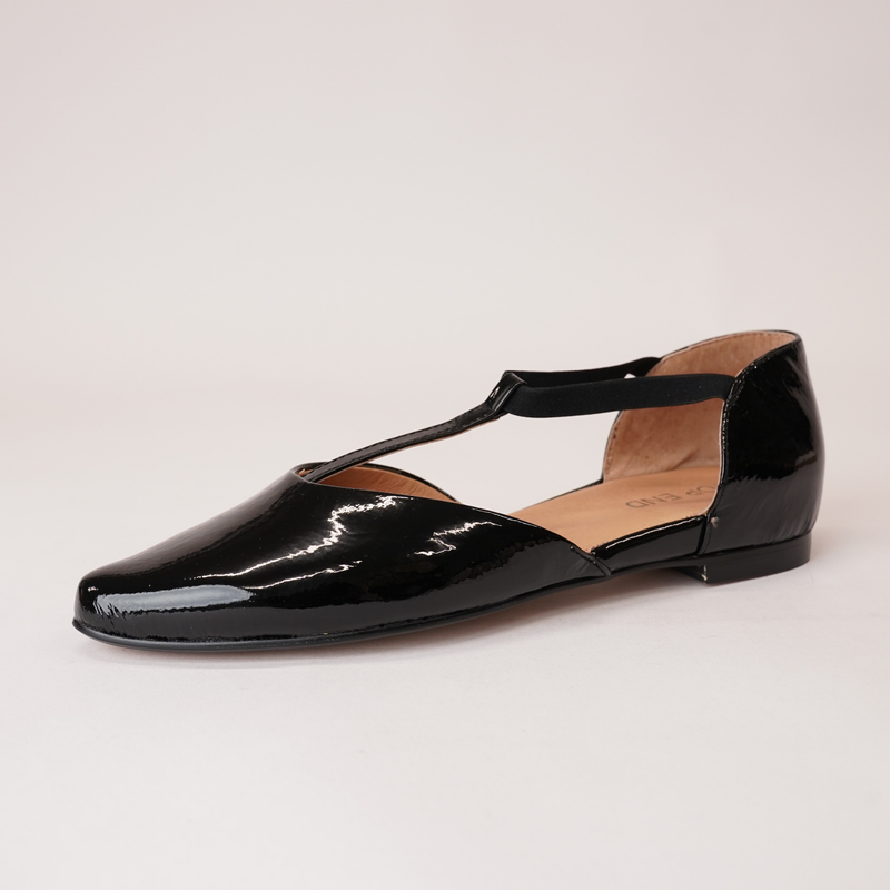 Saddie Black Patent Leather Flats