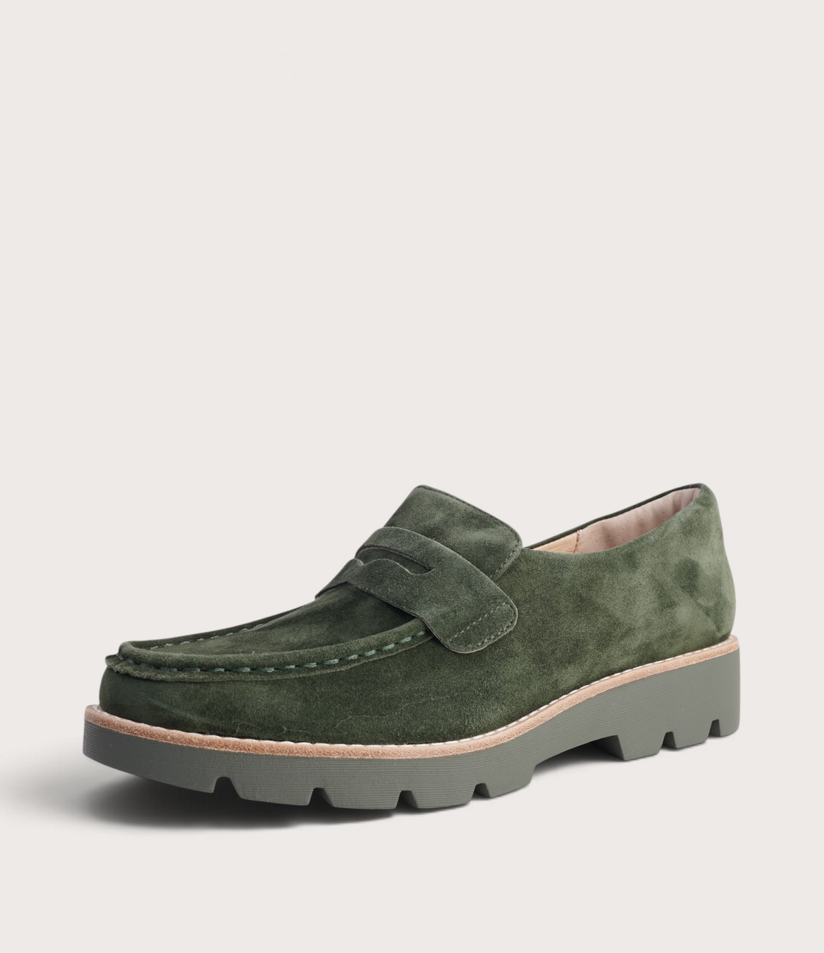 Dorte Olive Suede/ Olive Sole Loafers