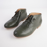 Ujala Olive Polish Leather Flats - DJANGO AND JULIETTE | Shouz