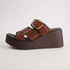 Aris Brandy Leather Wedges