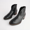 Jacky Black Leather Ankle Boots
