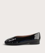 Paydes Black Patent/ Black Leather Flats