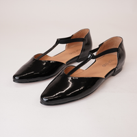 Saddie Black Patent Leather Flats