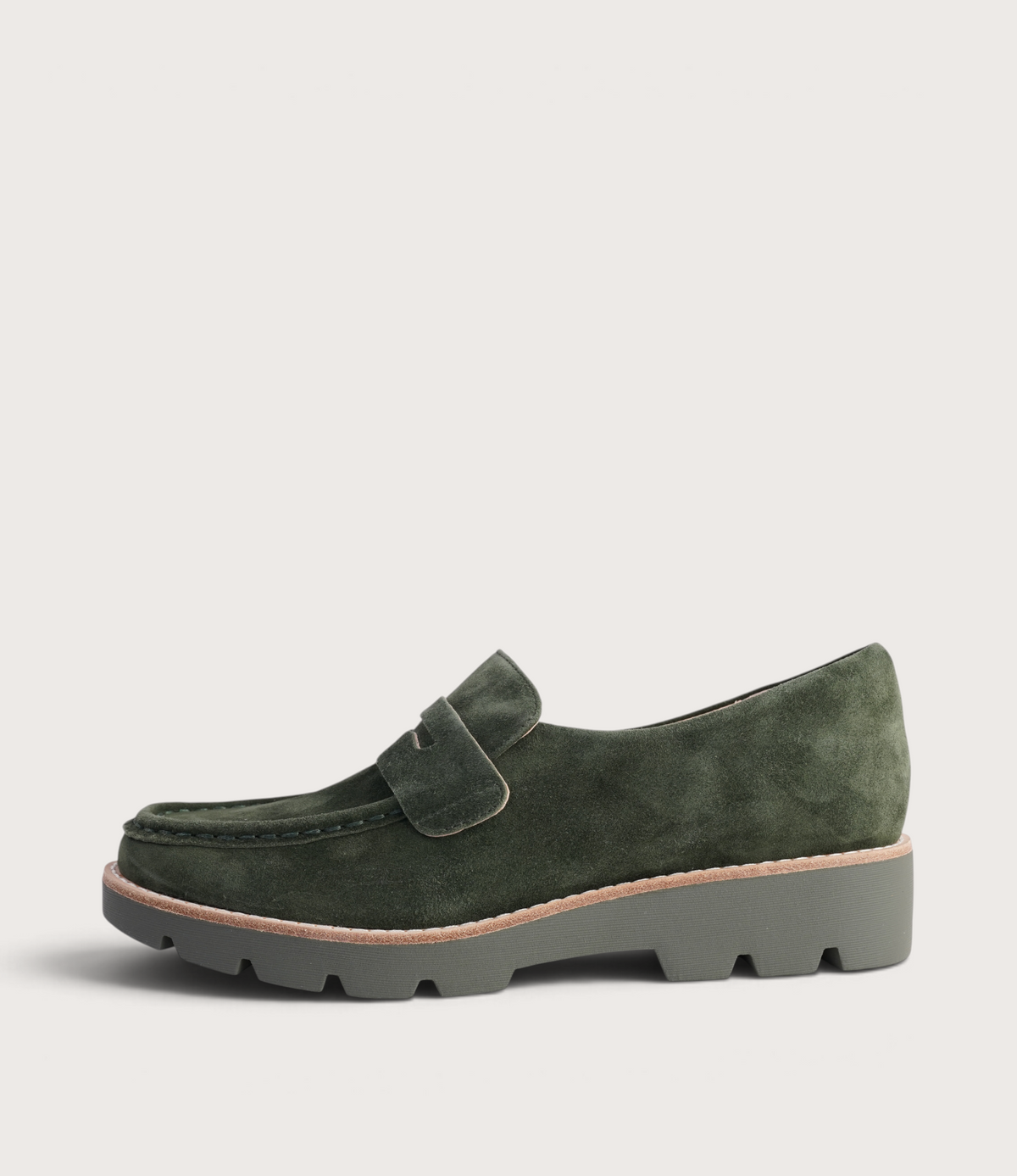 Dorte Olive Suede/ Olive Sole Loafers
