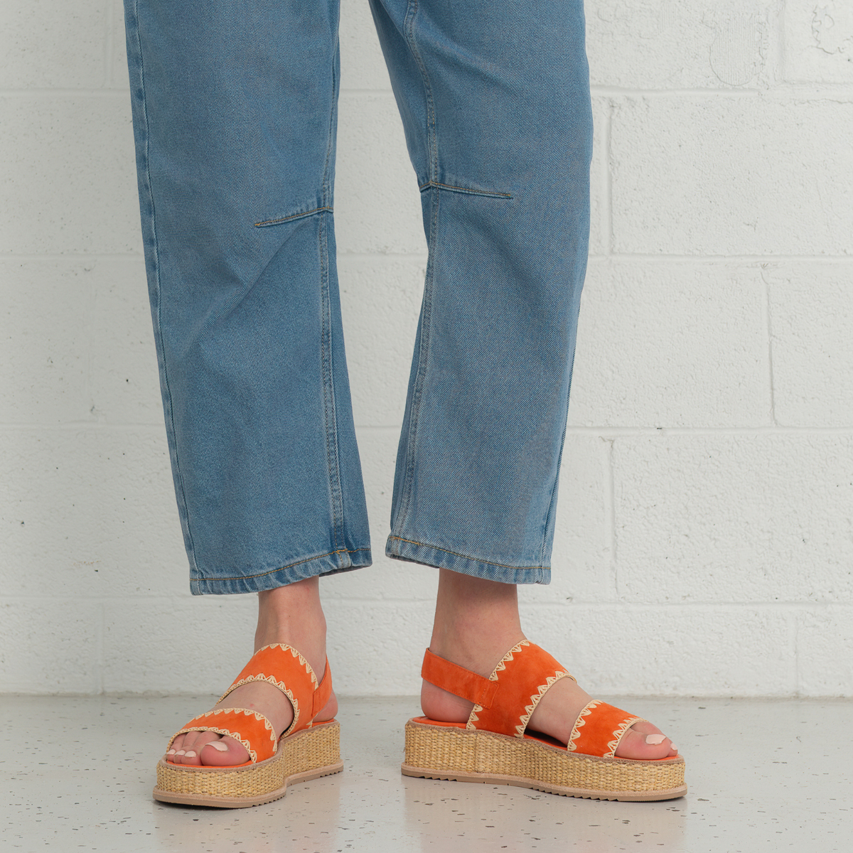 Vera Dark Orange Suede Sandals