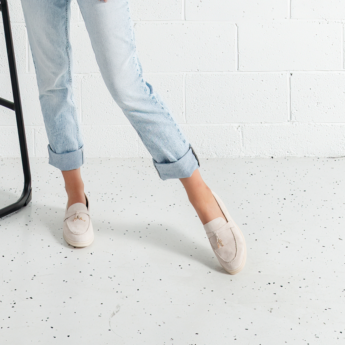 Lydea Beige Suede Leather Loafers - DJANGO AND JULIETTE | Shouz