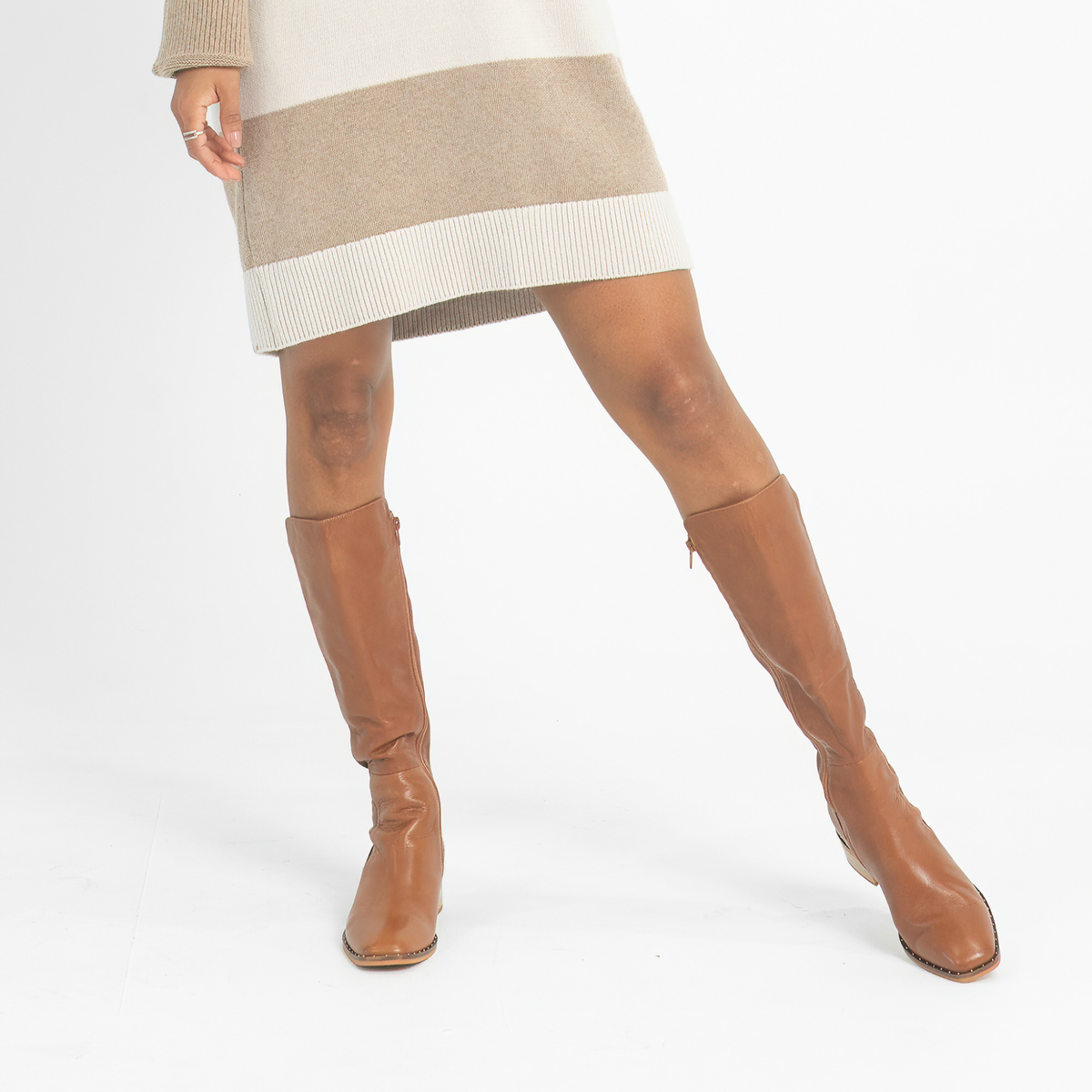 Folmy Drambuie Leather Knee High Boots - DJANGO AND JULIETTE | Shouz