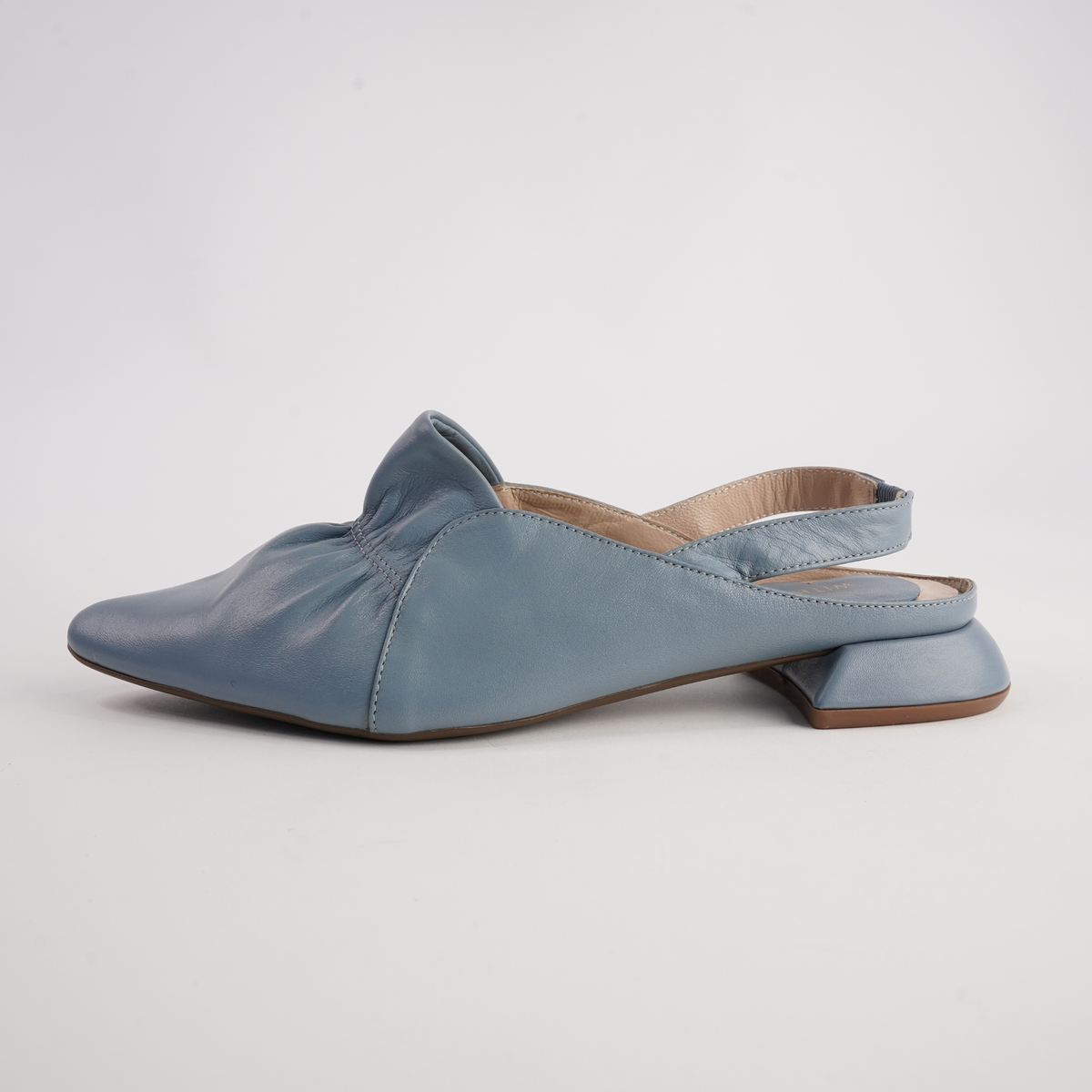 Valora Jeans Leather Flats - WITH GRACE | Shouz