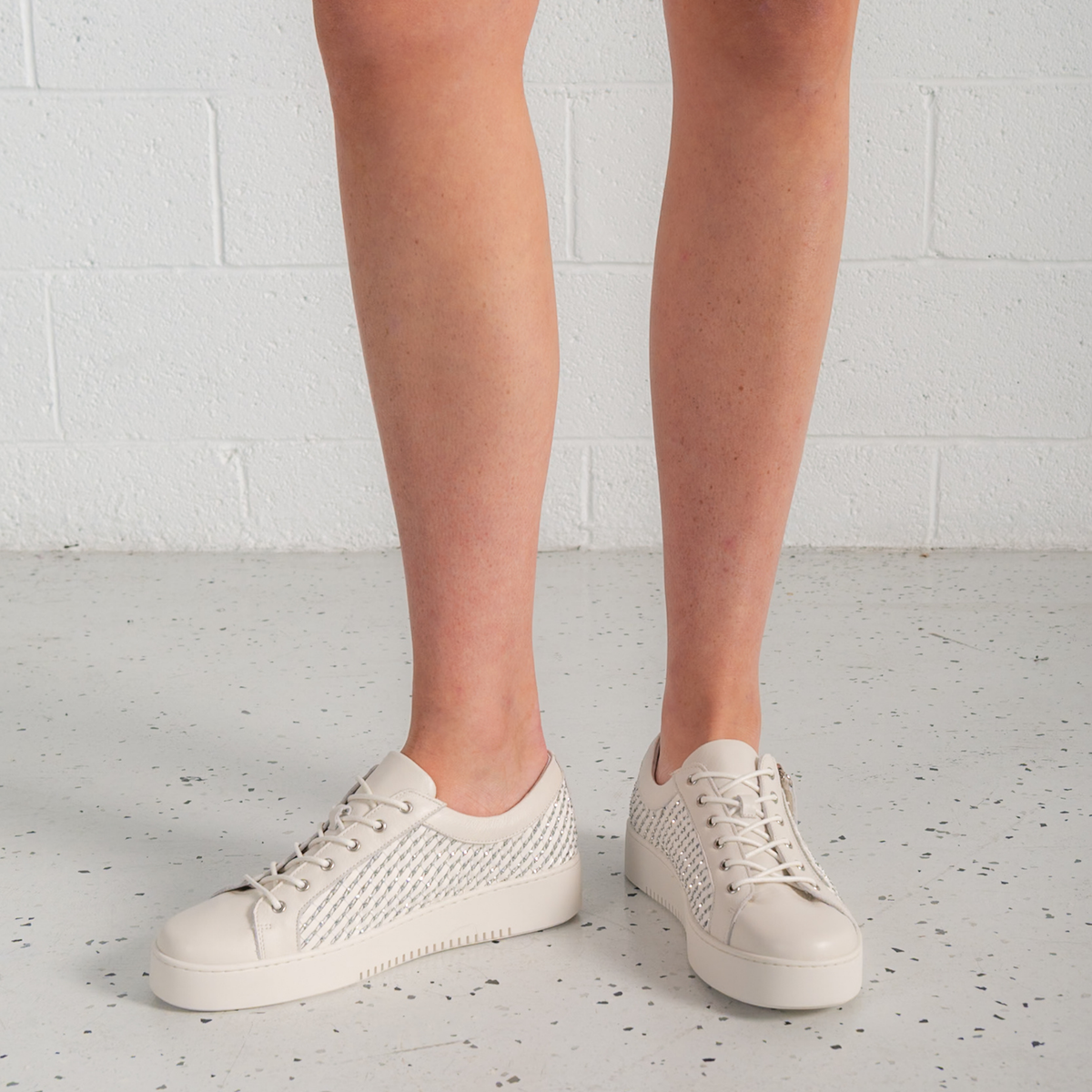 Lelah Ivory Multi Leather Sneakers - DJANGO AND JULIETTE | Shouz