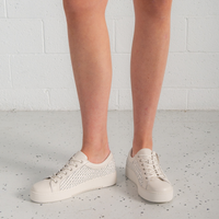 Lelah Ivory Multi Leather Sneakers