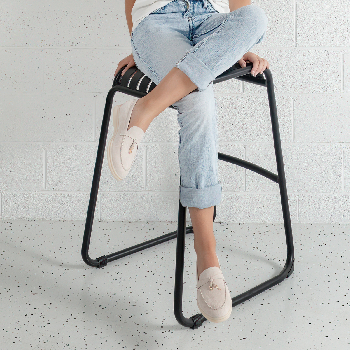 Lydea Beige Suede Leather Loafers - DJANGO AND JULIETTE | Shouz