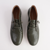 Ujala Olive Polish Leather Flats - DJANGO AND JULIETTE | Shouz